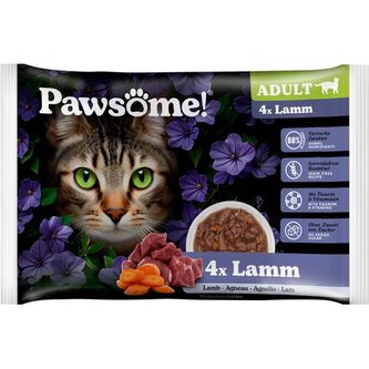 Pawsome! Adult s jehněčím masem Multipack 4x85 g