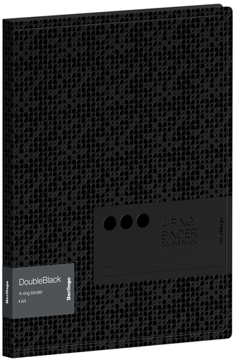 Segregator 4-ringowy 24 mm, Double Black czarny, Berlingo