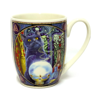 Porcelánový hrnek - Kočka - Čarodějnický učeň - design Lisa Parker