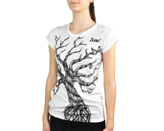 Tričko krátký rukáv SURE, Strom peace, bílá L