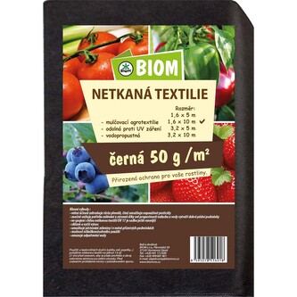 Netkaná textílie černá 1,6 x 10 m, 50 g/m2"