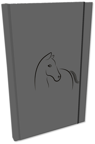 Notes A5 szkicownik z gumką Soft Touch UV gładki Koń Szary, Bee-Bee