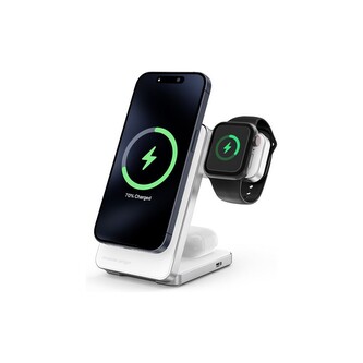 Mobile Origin Qi2 CompactStand 3v1 nabíječka bílá/stříbrná