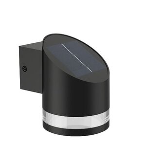 Fyve solární venkovní nástěnné LED svítidlo 1,5W 200lm 2700K IP44, černé