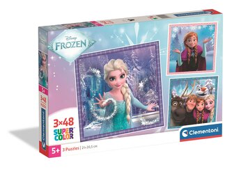 Puzzle 3 x 48 elementów. Super kolor. Frozen