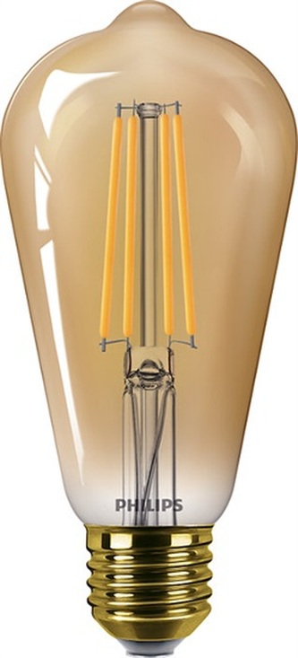 Vintage LED filament žárovka E27 ST64 5,8W 640lm 2200K stmívatelná, zlatá