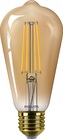 Vintage LED filament žárovka E27 ST64 5,8W 640lm 2200K stmívatelná, zlatá