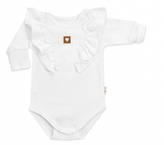 Rostoucí body NATURE, dlouhý rukáv s volánky, bavlna, bílé, vel. 56/62; 56/62 (0-3m)