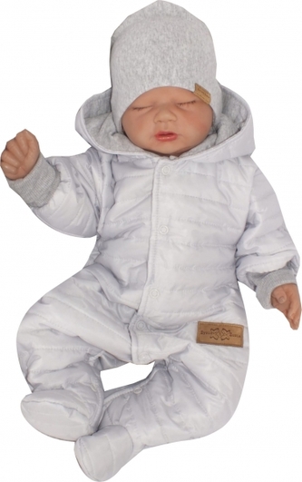 Z&Z Prošívaný dvouvrstvý overálek s kapucí, šedý, vel. 68; 68 (3-6m)