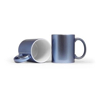 Hrnek pro potisk  - 330 ml, metalicky modrý