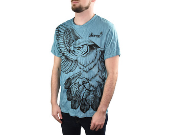 Tričko pánské krátký rukáv, SURE, Orlí vzlet, modrá M