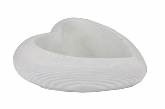 Cementové srdce 22 cm bílé