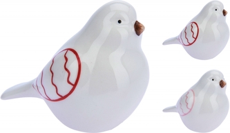 Kameninový ptáček bílý,  8x9,7x6 cm