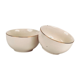 Porcelánová miska Sisa 480 ml bílo-zlatá, sada 2ks, 2. jakost