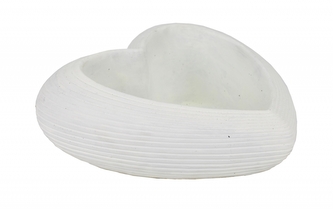 Cementové srdce 19 cm bílé