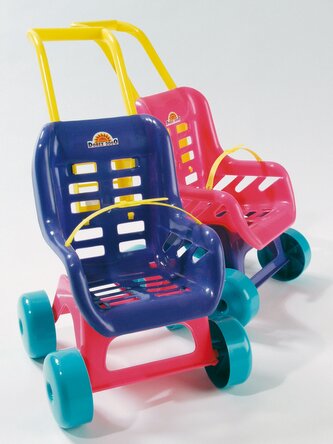 Kočárek pro panenky - modrý 48 cm
