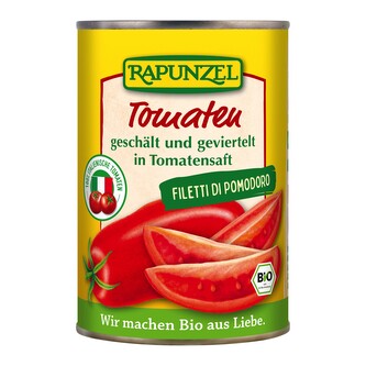 Rajčata loupaná čtvrcená 400 g BIO   RAPUNZEL