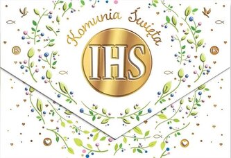 Karnet koperta A5 Komunia. Listki IHS