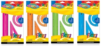 Zestaw geometryczny 3 elementowy 15 cm flexi, Colorino