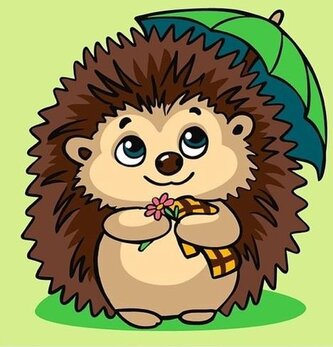 Malowanie po numerach - Jeż 25x25cm