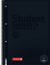 Kroužkový sešit černý, A4, premium papír 90g, 80 listů, linkovaný