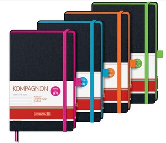 Blok A5 Kompagnon s oranžovou gumičkou, čtverečkovaný