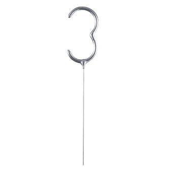 Prskavka číslice 3 stříbrná, 17 cm