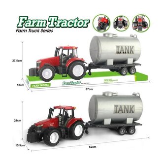 Traktor z beczkowozem