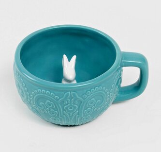Hrnek | BUNBLISS | s figurkou králíčka modrý | 15/12,7 cm | 736902