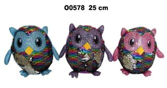 Sowa cekiny 25cm MIX