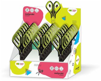 Nożyczki szkolne 18,5 cm display 24szt, Happy  Color