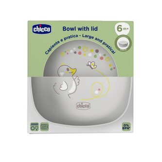 Miseczka z pokrywką szara 6m+