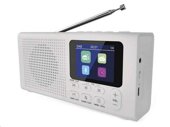 Rádio EMOS P-600W /E0091/ bílé, DAB+/FM, 3 W, Bluetooth, USB vstup