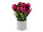Umělé tulipány v květináči - 1 ks - 6 fuchsiová tm.
