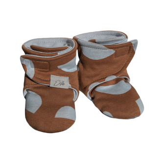 Capáčky barefoot Cotton Shapes; Barva: hnědá; Velikost: 1 - délka stélky: 11 cm