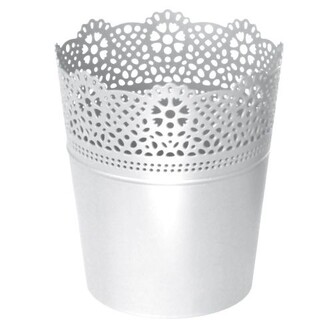 Květináč s krajkou Lace bílý, varianta 11,2 cm