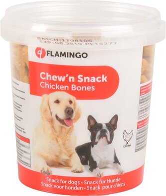 Flamingo Pamlsky kuřecí tvar kost pro psy 500g