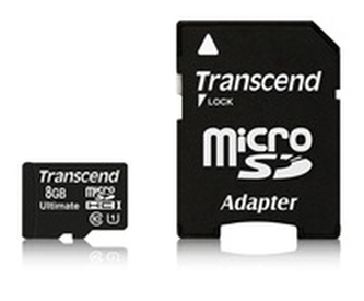 Transcend MicroSDHC karta 8GB Ultimate, Class 10 UHS-I 600x, MLC + adaptér