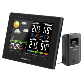 Hyundai WS 4380, Meteostanice barevný displej, černá