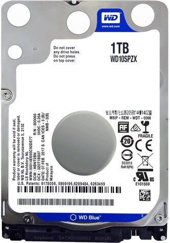 WD Blue Mobile 1TB HDD 5400rpm SATA serial ATA 6Gb/s 128MB cache 2.5inch 7mm Heigth RoHS compliant intern Bulk