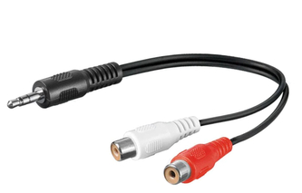 PremiumCord Kabel Jack 3.5mm-2xCINCH M/F 20cm PremiumCord Kabel Jack 3.5mm-2xCINCH M/F 20cm