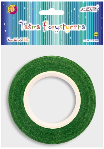 Taśma florystyczna zielona MT-6097 25mm x 25m, Aliga