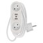 EMOS Prodlužovací kabel 2 m / 2 zásuvky+2×USB A+1×USB C  / bílý / PVC / 1 mm2