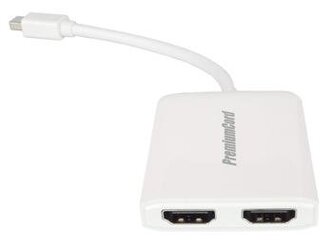 PremiumCord  adaptér mini DisplayPort - 2x HDMI splitter, rozlišení 3D, 4K*2K@60Hz