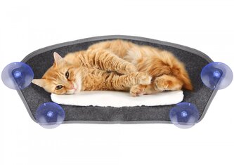 Flamingo Pelíšek BENJI závěsný na okno plstěný šedý 62x24,5x22,5cm