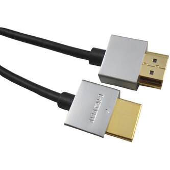 PremiumCord Slim HDMI High Speed + Ethernet kabel, zlacené konektory, 3m