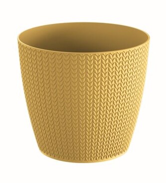 Květináč Wheaty hořčicový, varianta 15,7 cm