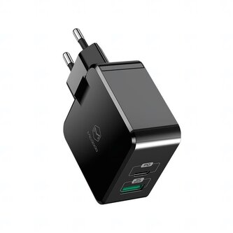 Mcdodo nabíječka 220V, USB / USB C Power Delivery, 30W,  bez kabelu, černá