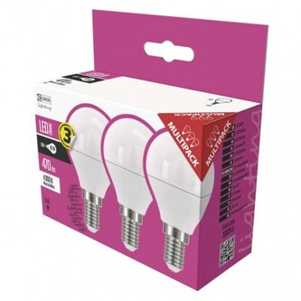 EMOS LED žárovka Classic miniglobe 6W E14 neutrální bílá, 3 ks