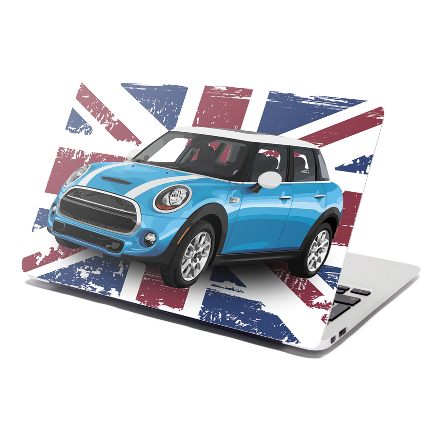 Samolepka na notebook Mini sedan Britská vlajka: 29x20 cm